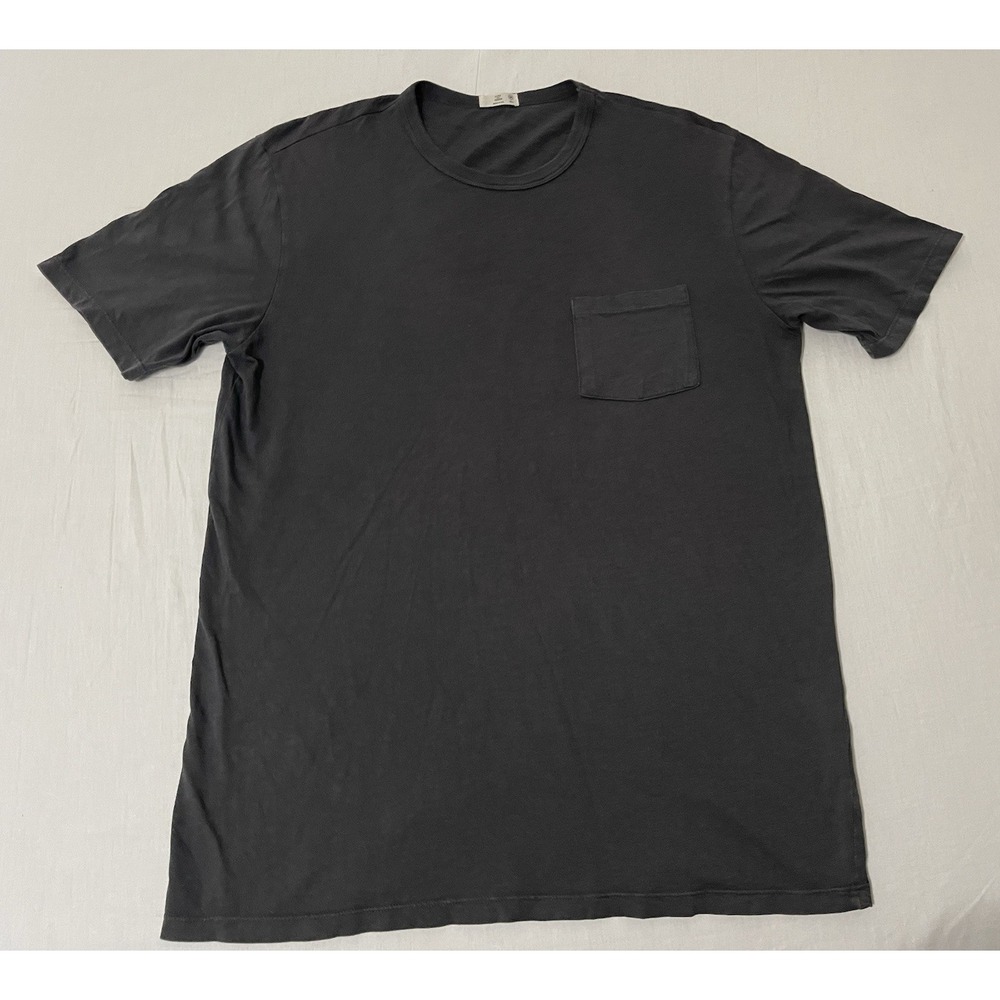 Flint And Tinder Shirt Mens Medium Tall Crewneck Pocket 100% Cotton